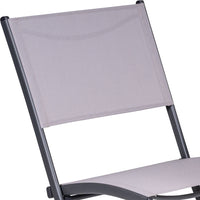 Set Tavolo Pieghevole con 2 sedie Grigio Arredo Esterno Giardino in Acciaio e PE