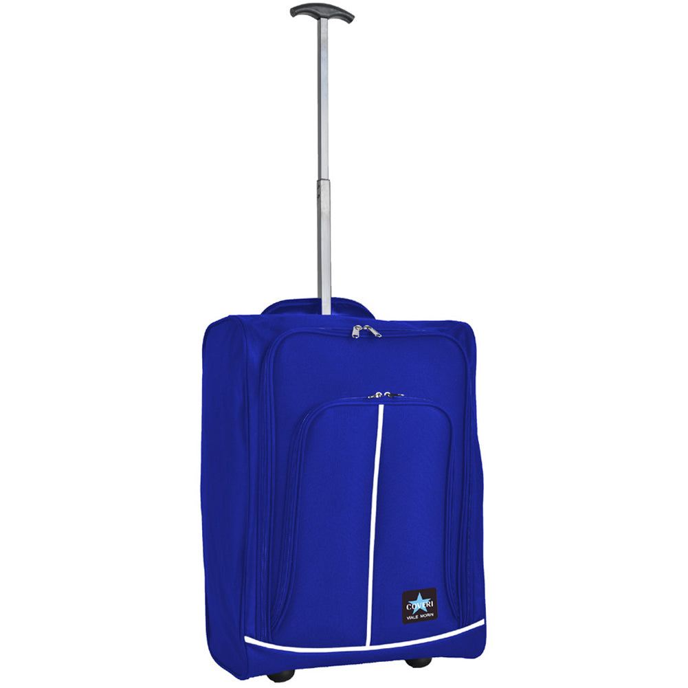 Trolley Cabina Morbido Bagaglio a Mano Blu con Maniglia Telescopica 35x20x50 cm