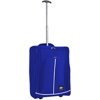 Trolley Cabina Morbido Bagaglio a Mano Blu con Maniglia Telescopica 35x20x50 cm