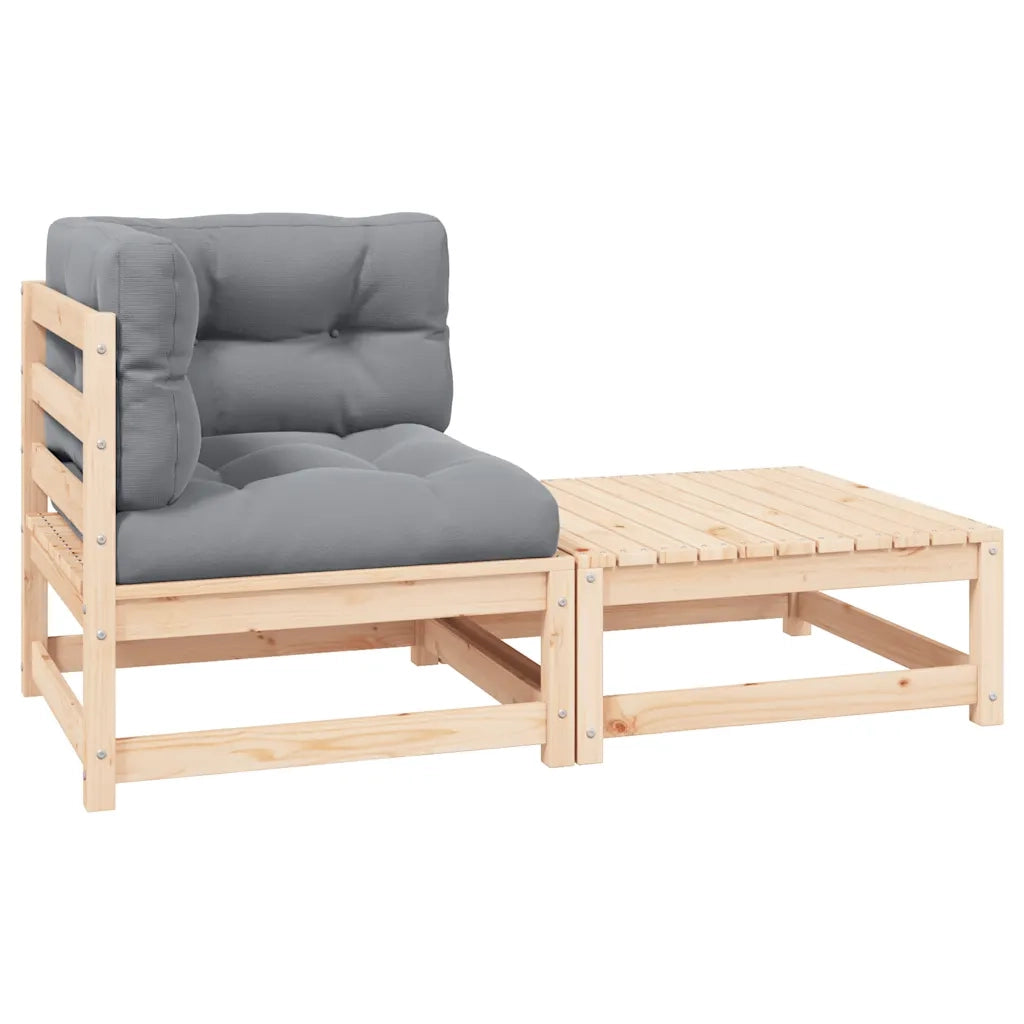 Set Divani da Giardino 2 pz con Cuscini Legno Massello di Pinocod mxl 120081