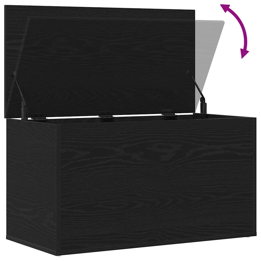Scatola di Stoccaggio Rovere Nero 84 x 42 x 46 cm 862633