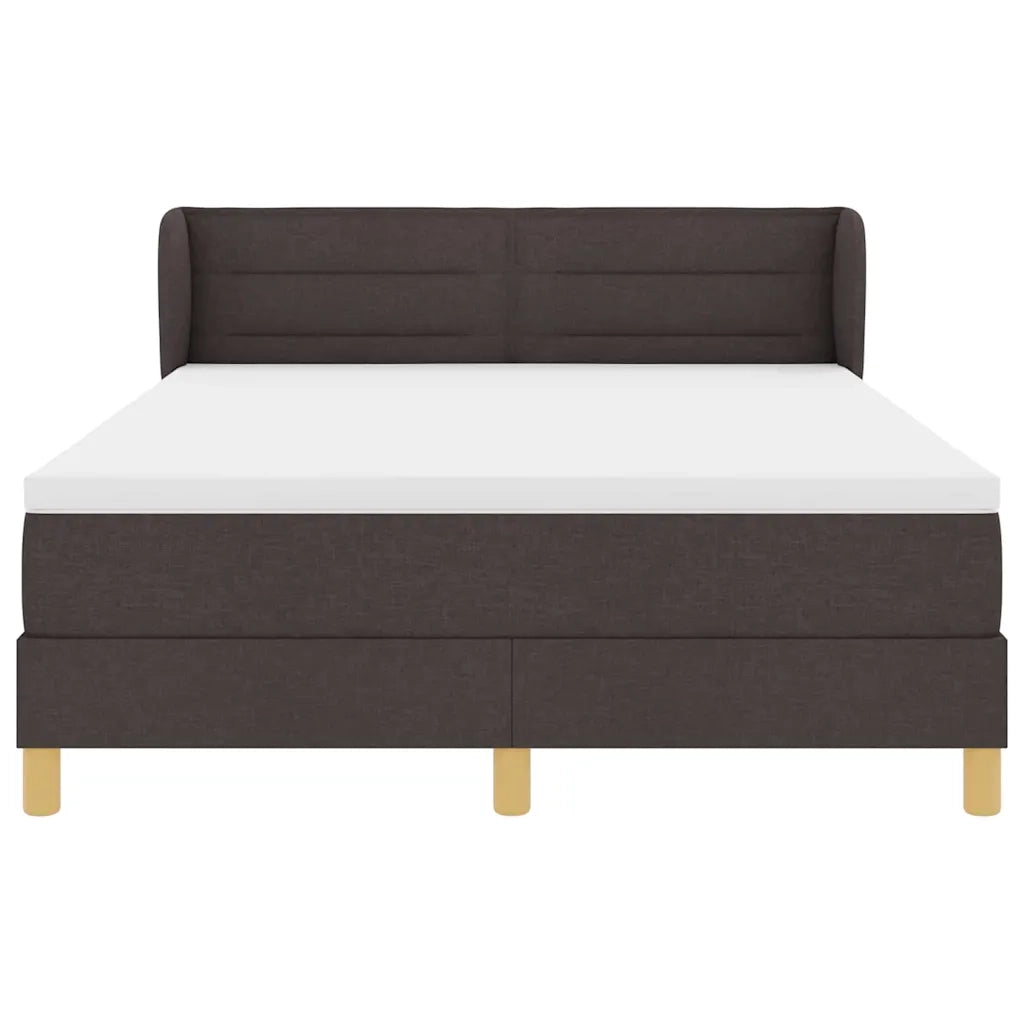 Letto a molle con materasso Marrone Scuro 140 x 200 cm Tessuto 3340153
