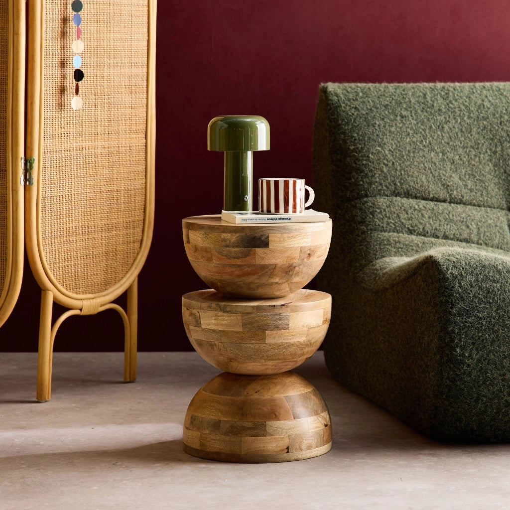Tavolino in legno di mango naturale ø30 | sweeek