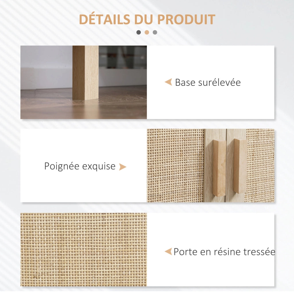 Armadio a 3 ante con ripiani regolabili ¨C Zephmum ¨C 136x41x70 cm