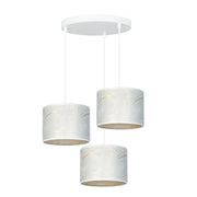 Lampadario Emibig Broddi 3 3xE27 bianco oro tessuto