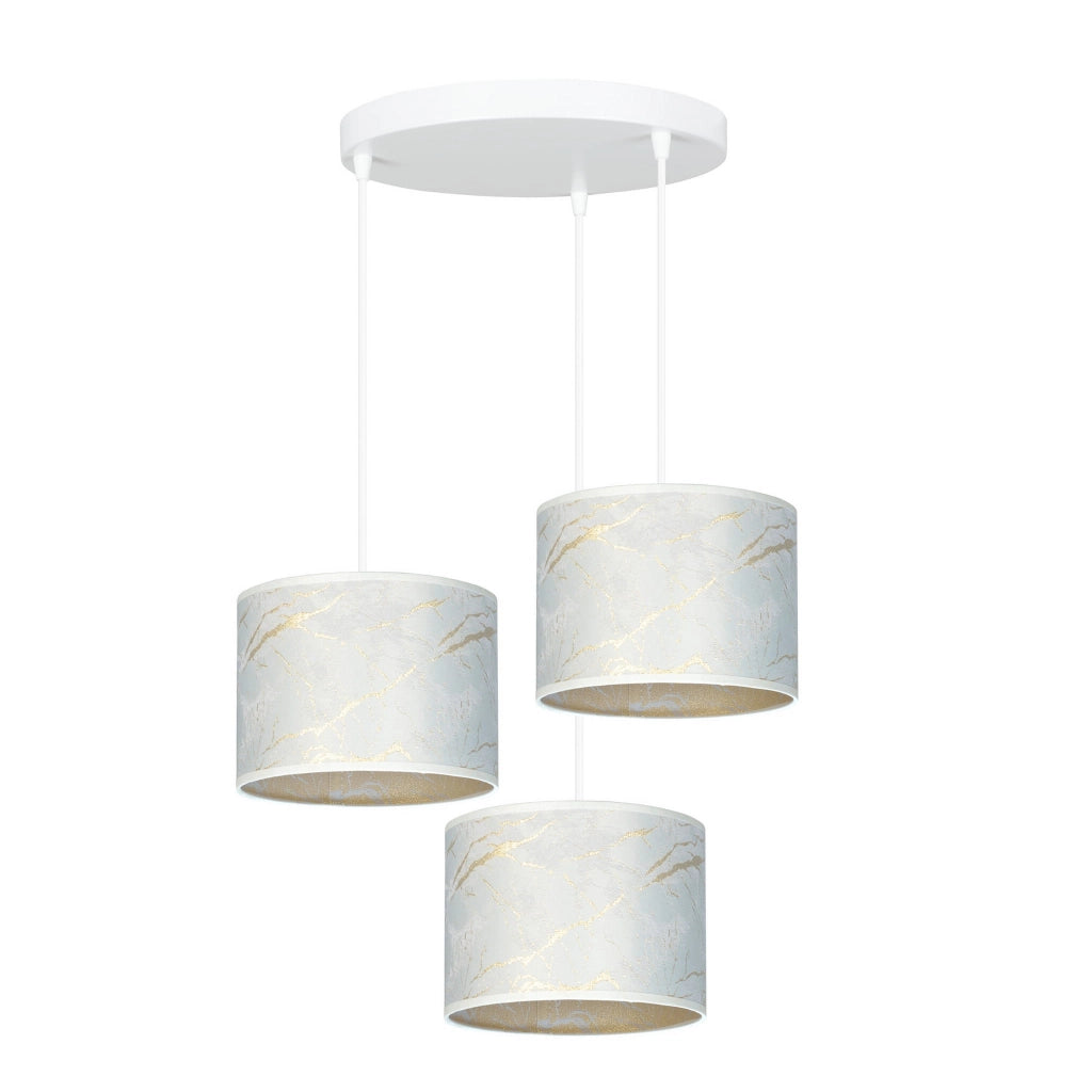 Lampadario Emibig Broddi 3 3xE27 bianco oro tessuto
