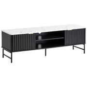 Mobile TV in MDF nero effetto marmo moderno 140 x 40 cm stile moderno contemporaneo