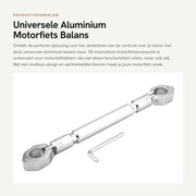 Accessorio per motocicletta in alluminio universale, bilanciere del manubrio, stilo del manubrio, adatto per manubri da 22mm, colore argento.