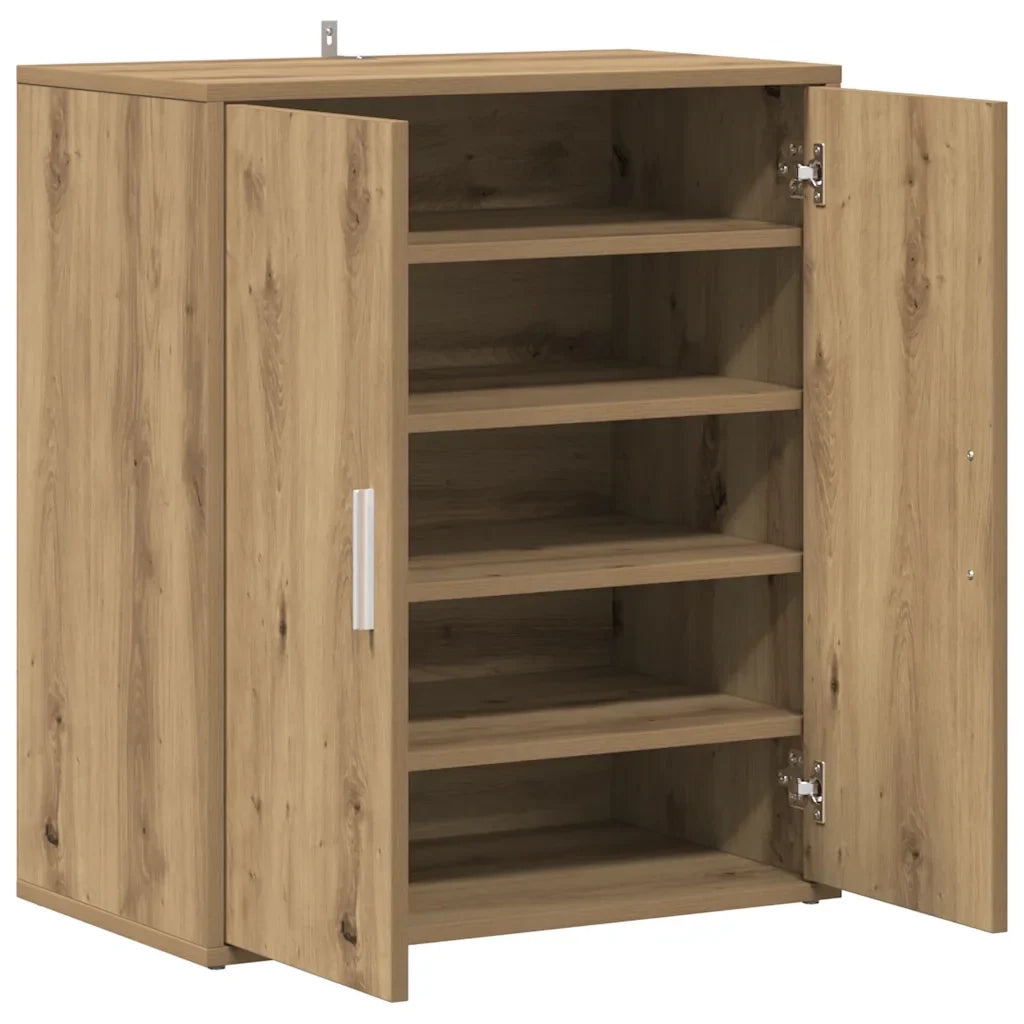 Scarpiera 60 x 35 x 70 cm con 5 ripiani stile moderno e pratico finitura rovere artigianale realizzata in legno composito 02_0050910