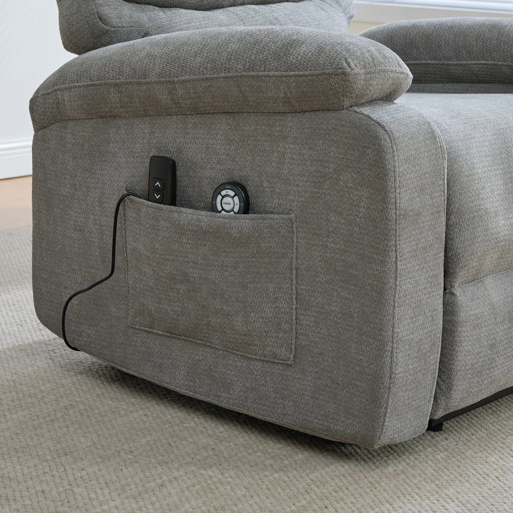 Poltrona Relax Elettrica Alzapersona Massaggiante con Poggiapiedi ¨C MINIMAL ¨C Grigio