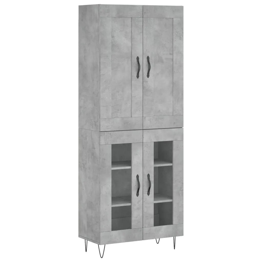 Credenza-Buffet-Armadio da cucina Grigio Cemento 69,5x34x180 cm in Legno Multistrato 793196