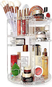 Organizzatore di trucco rotante a 360 gradi - contenitore di stoccaggio cosmetico a 6 strati - grande capacità di display per comodino, camera da letto, bagno