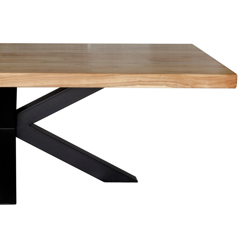 Tavolo da pranzo in legno marrone con gambe in ferro 240x100x76h cm