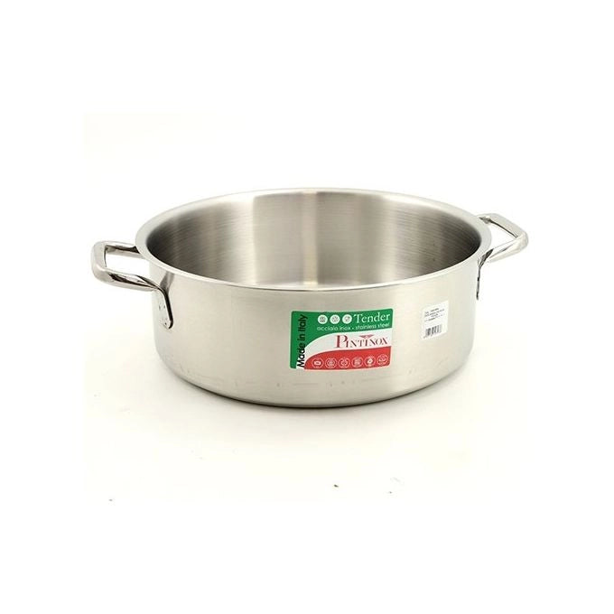 Casseruola bassa per induzione con 2 manici in acciaio inox Diametro 36 cm