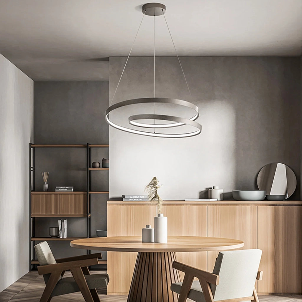 Sospensione Moderna Ritmo Metallo Grigio Led 55W Dimmerabile Ip20