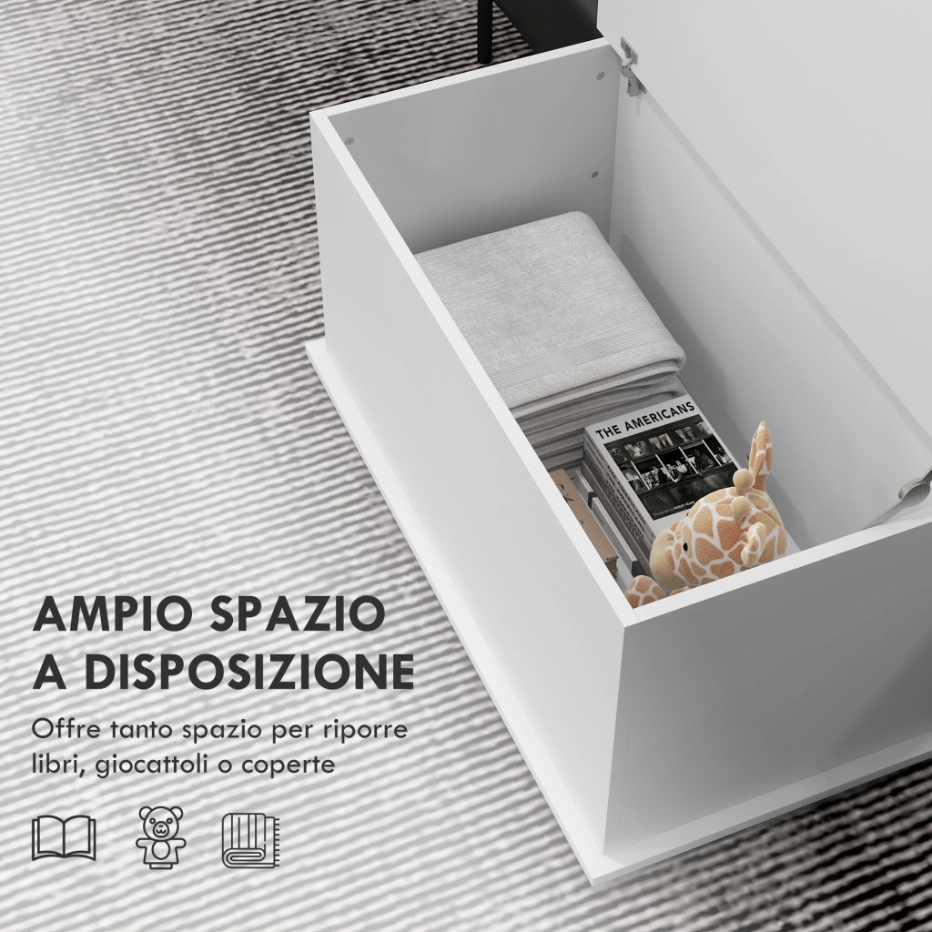 Cassettiera Panca in Legno per Camera e Ingresso ¨C zephmum ¨C Bianco 80x40x40 cm