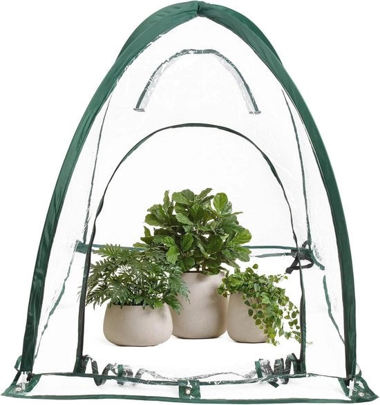 Tenda per pop-up con telaio metallico e chiusura a zip - 92 x 92 x 100 cm - trasparente - tenda per coltivazione di pomodori - forno a vapore - ripiegabile
