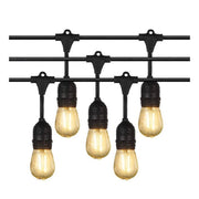 Trade Shop - Catena Luminosa Esterno Ip44 Cordoniera Portalampada A Cascata 10xe27 11mt St-ap - Nero