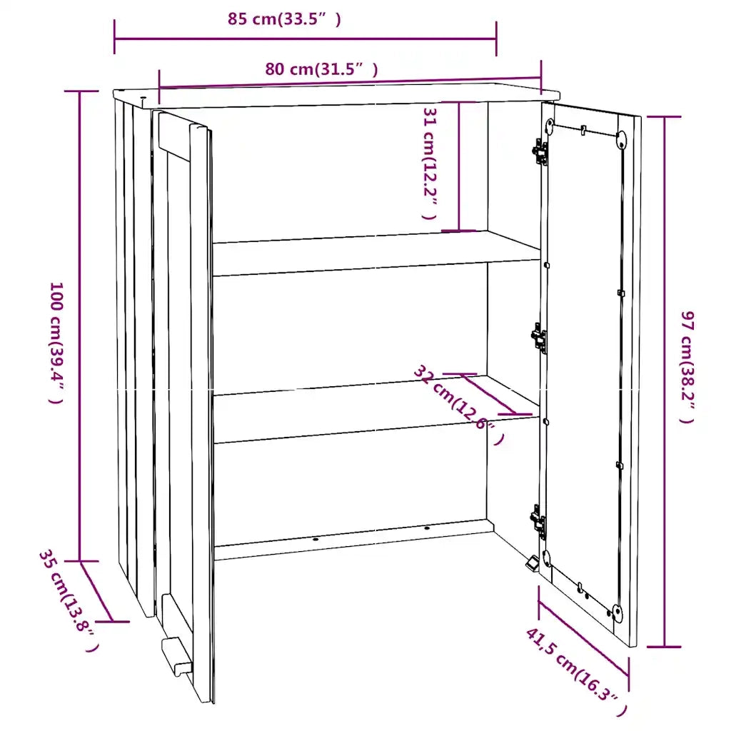Scaffale per Credenza-Buffet-Armadio da cucina Grigio Chiaro 85x35x100 cm Legno di Pino