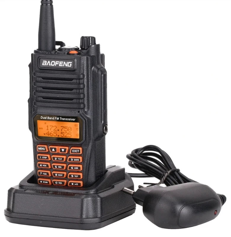 RADIO BAOFENG UV-9R RICETRASMITTENTE UHF VHF IP67 10W COMPLETA DI ACCESSORI