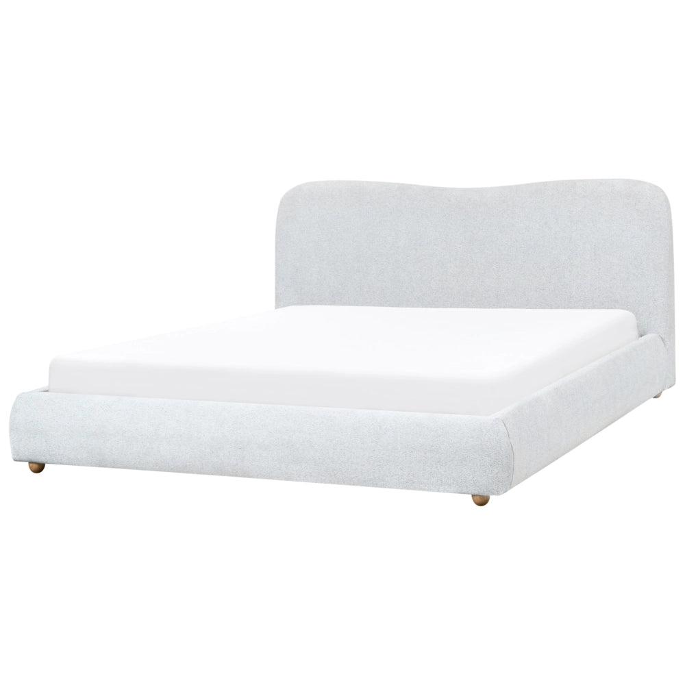 Letto contenitore Tessuto grigio chiaro poliestere 180 x 200 cm Design moderno e minimalista Ottomana
