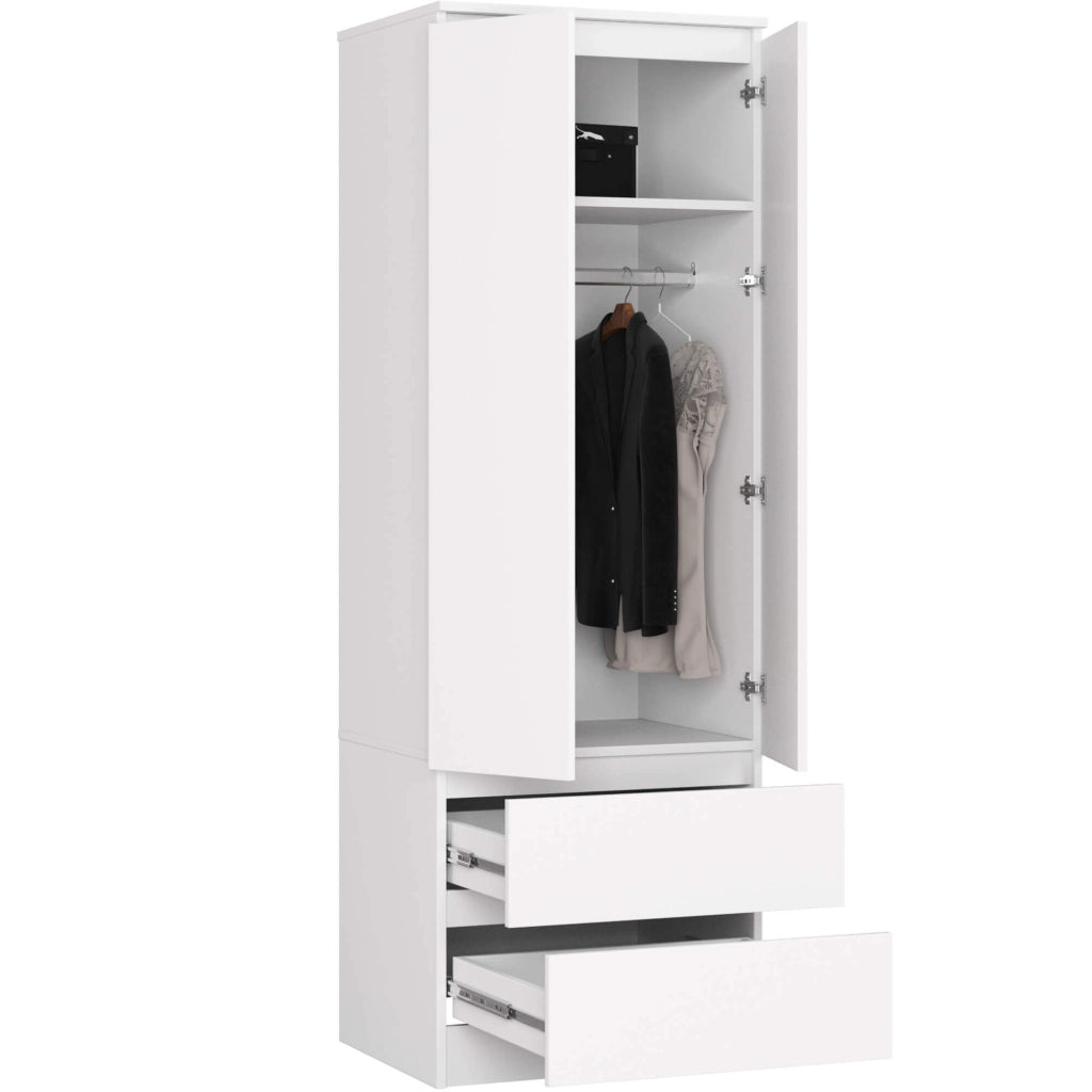 Armadio AKORD S60 Bianca 60 cm 2 ante 2 cassetti 60x51x180 cm