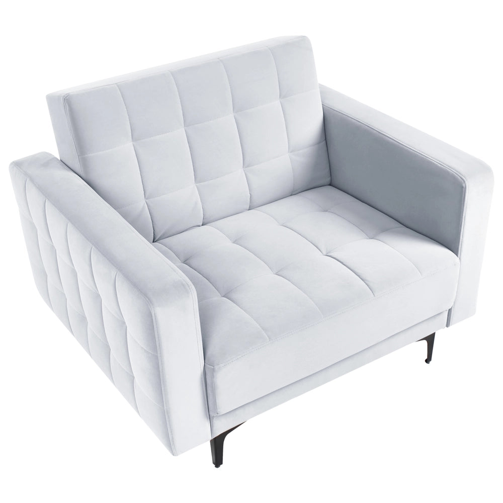Poltrona in velluto grigio chiaro capitonné in tessuto moderno soggiorno poltrona reclinabile gambe dorate braccio a binario