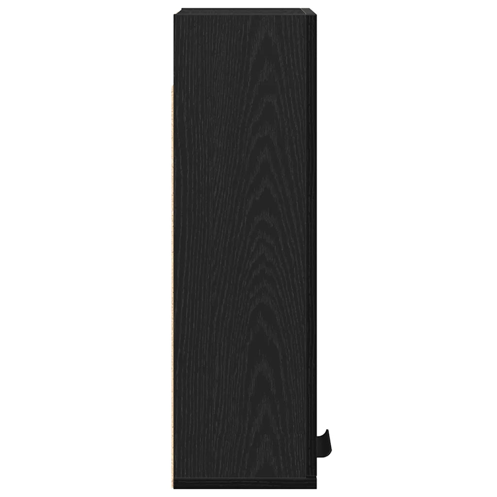 Mobiletto da parete in rovere nero 32x20x67 cm in legno ingegnerizzato