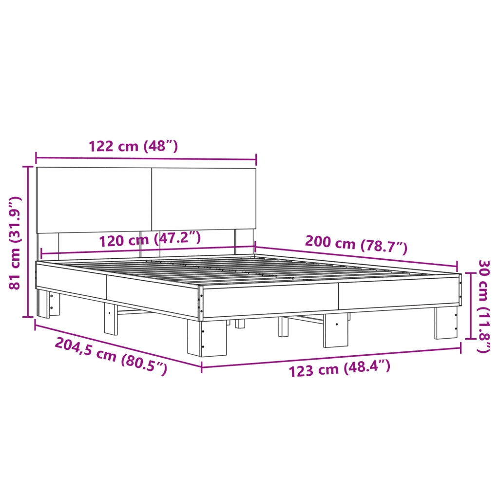 Giroletto Rovere Sonoma 120x200 cm in Legno Multistrato Metallo 3280198