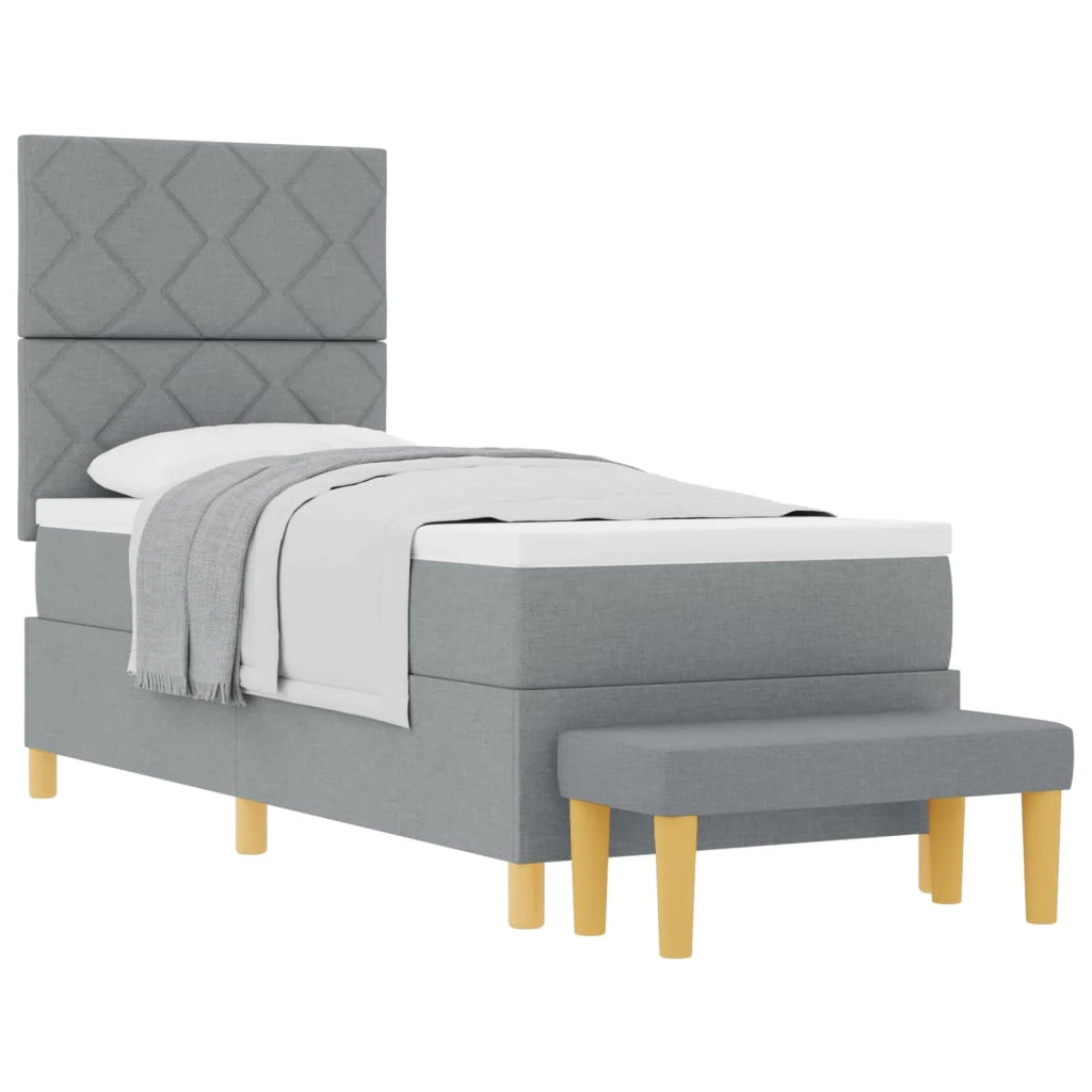 Letto a molle con materasso Grigio chiaro 80 x 200 cm Tessuto
