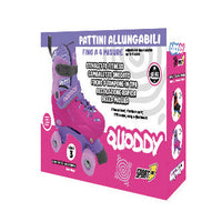 Pattini Classici con Scarpa Allungabile Misura Regolabile 35-38 Freno a Tampone Rosa/Viola