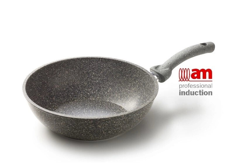 Padella Saltapasta Wok Antiaderente ad Induzione Cuore di Pietra 24 cm