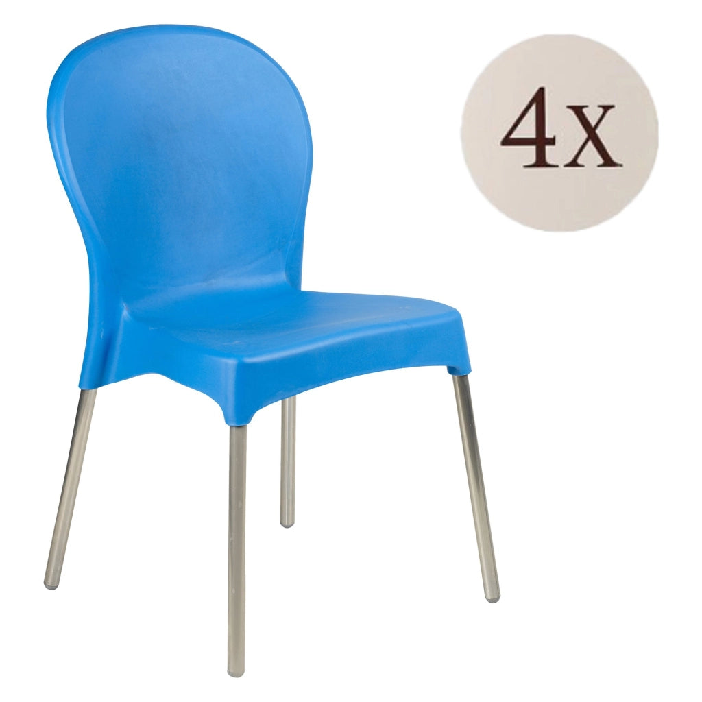 Eclectic, Sedia da Esterno 4 Sedie Made in Italy, Azzurro