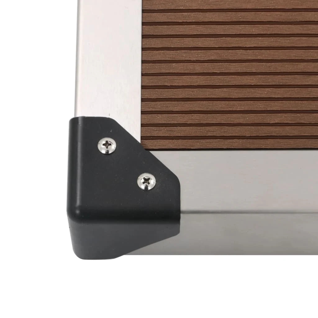 Piatto doccia da esterno piatto doccia da giardino piatto doccia da terrazza piatto doccia da piscina acciaio inox WPC 110 x 62 cm marrone 02_0001982