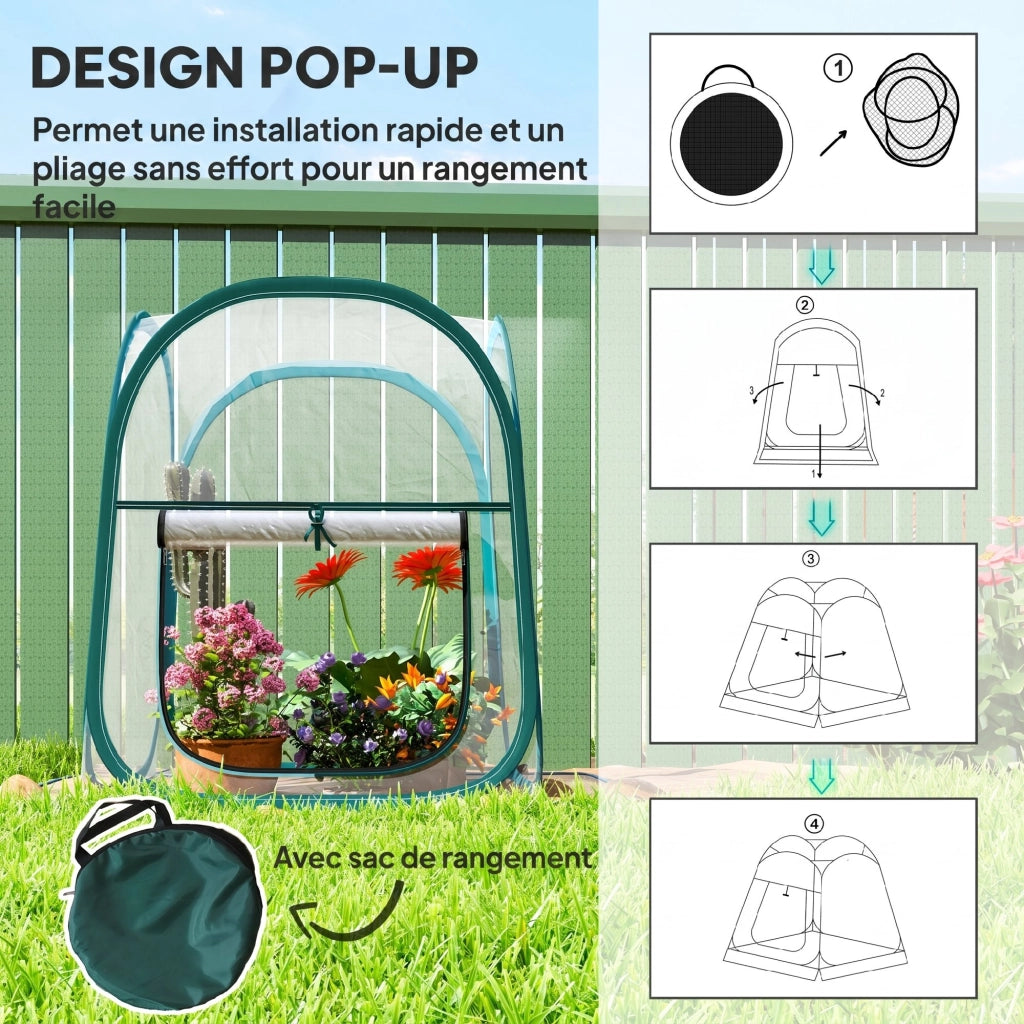 Mini Serra da Giardino Pop-Up ¨C Xylo ¨C PVC Trasparente 70x70x80cm per Esterno e Interno