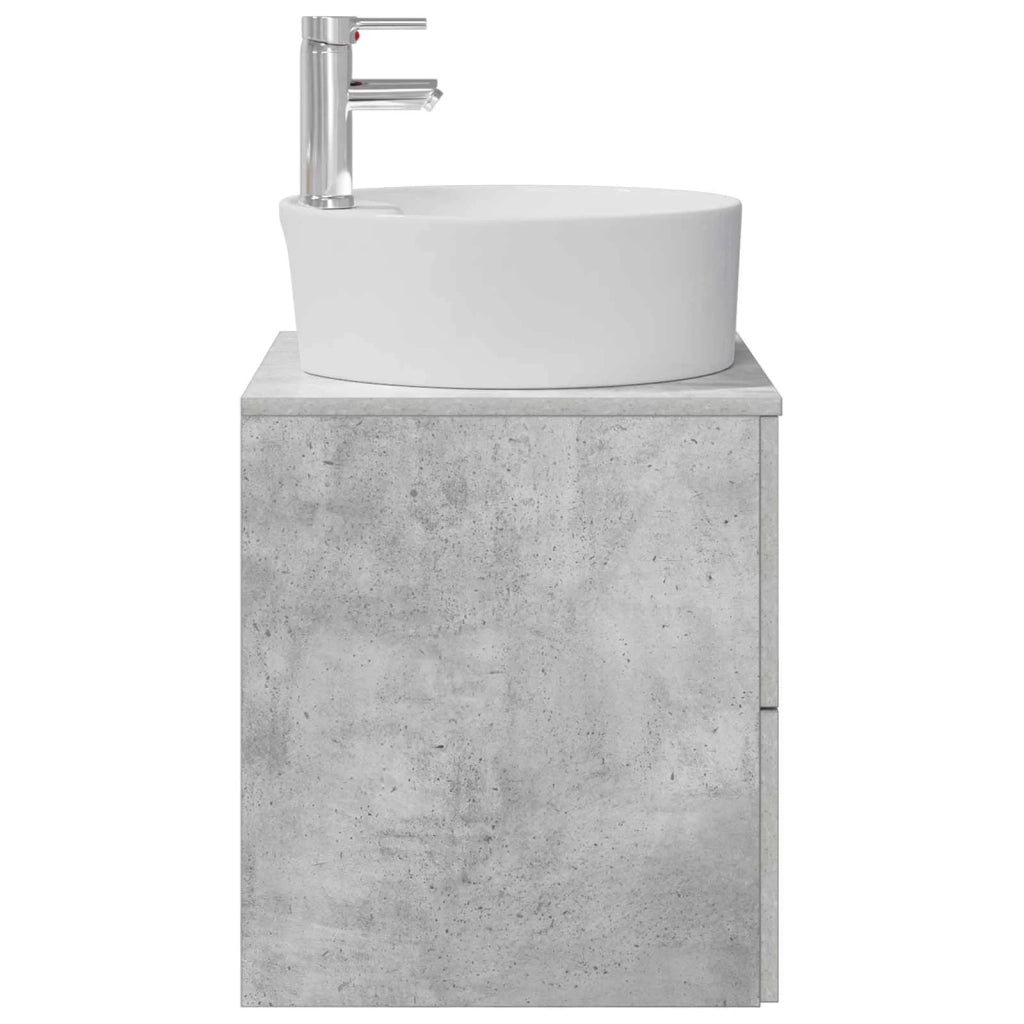 Mobile Lavabo da Parete Grigio Cemento 49,5 x 44,5 x 65 cm