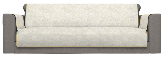 Copridivano con Copri Braccioli Seduta 60 cm in Poliestere e Cotone Panna