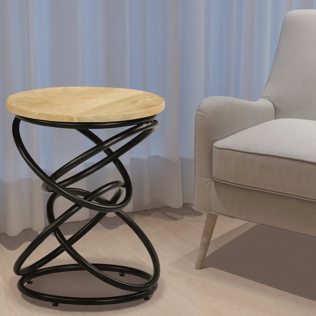 Tavolino di Servizio in Legno Massello di Mango 40x50 cm 247320