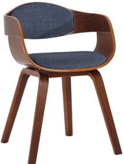 Sedia Kingston in Tessuto Noce/blu chiaro