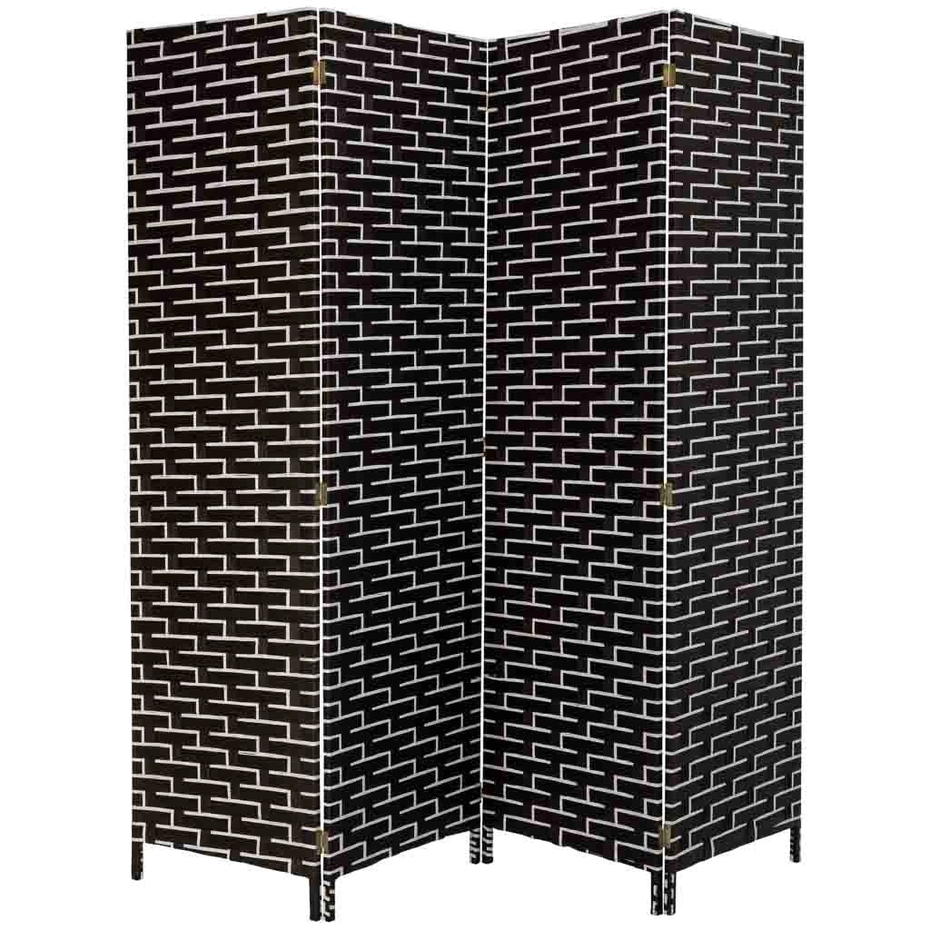Biombo papel trenzado 4 hojas 50(x4)x3x180h cm
