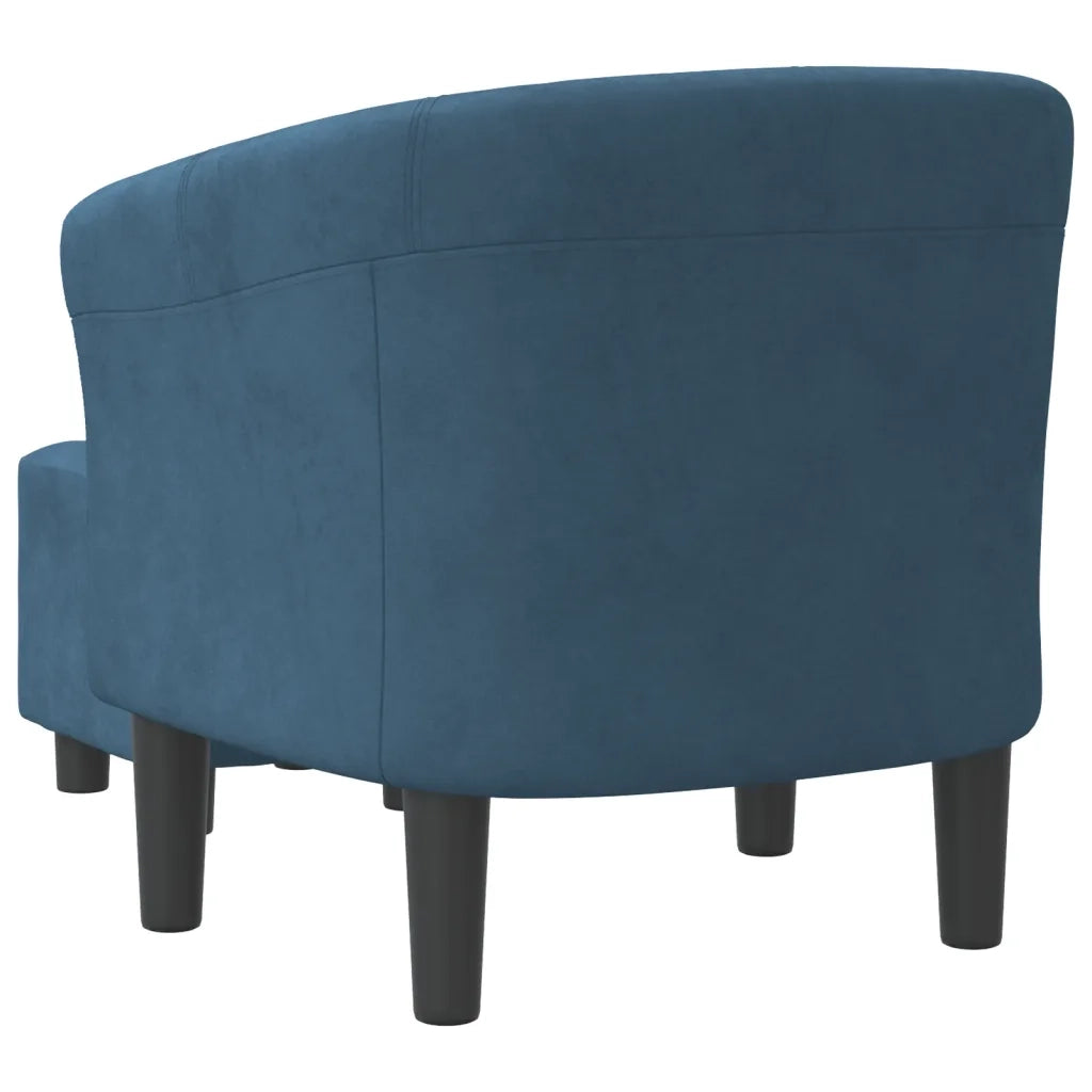 Poltrona | Sedia Relax Cabriolet con Poggiapiedi Blu Scuro in Velluto