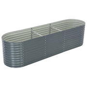 Fioriera rialzata per piante e fiori giardino 320 x 80 x 81 cm acciaio zincato grigio 02_0001048