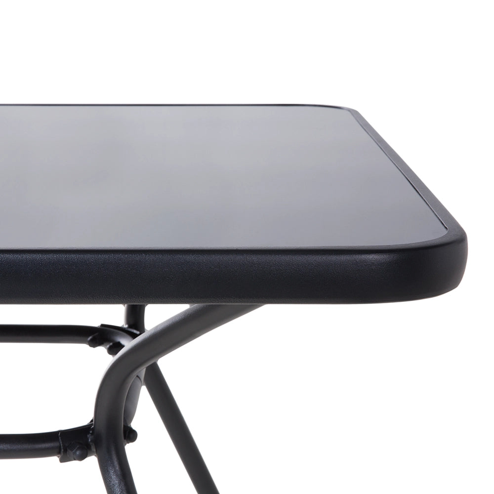Tavolo da pranzo per esterno in acciaio Nero 80 x 80 cm da giardino moderno