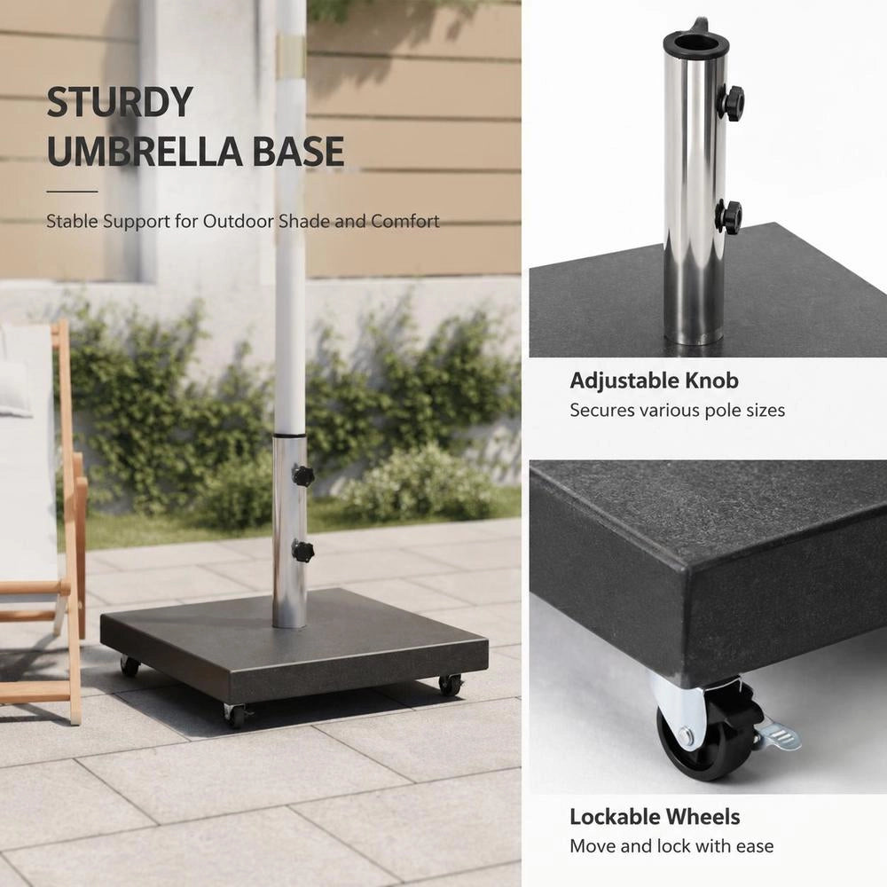 Granite Parasol Base, 30 Kg, Square, Black