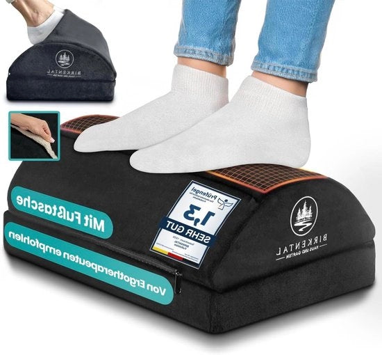 Accessorio Ergonomico per Ufficio e Scrivania con Regolazione di Altezza e Superficie Antiscivolo, con Cuscino di Piuma per Piedi e Supporto per Gambe