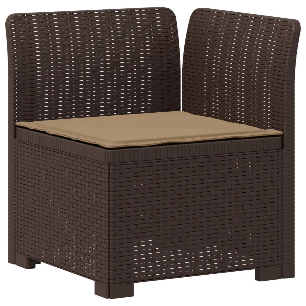 Divano da Giardino 5 Posti con Cuscini Stile Rattan PP Marrone 3444040