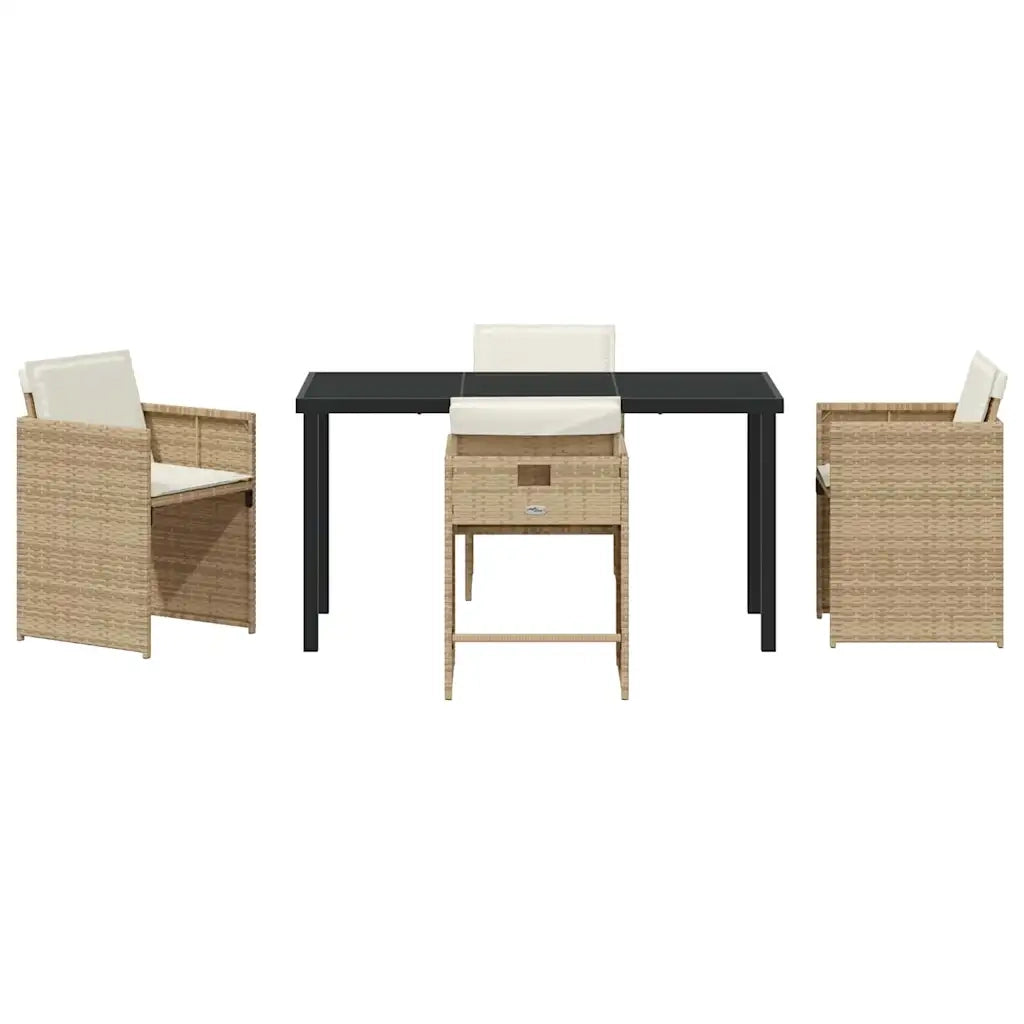 Set da Pranzo per Giardino 5 pcs Beige polyrattan 3380702