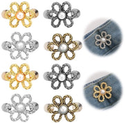 Set di viti per jeans 20mm - 8 pezzi - Set di viti regolabili - Design a fiori - Materiali di alta qualità - Facile da installare - Viti a goccia