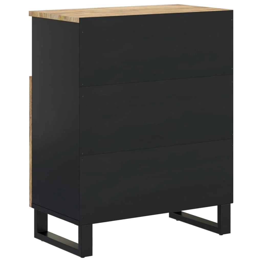 Buffet credenza cassettiera mobiletto mobile contenitore organizer per cucina soggiorno salotto con 2 ante 60 x 33 x 75 cm legno massello di mango marrone 02_0029728