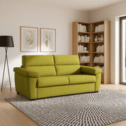 Pisogne, Divano Fisso 2 Posti Sfoderabile Made in Italy, 185x95x100h cm Verde